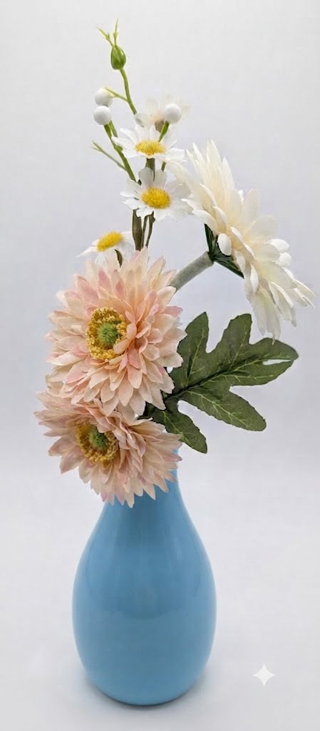 花束の写真の下書き